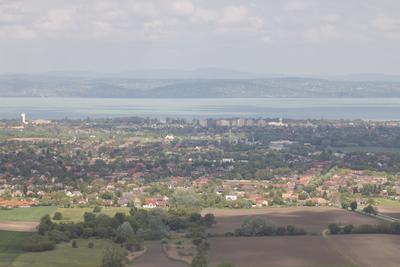 Police helicopter flight near lake Balaton-stock-foto