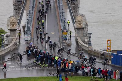 Tour de Hongrie bicycle race-stock-foto