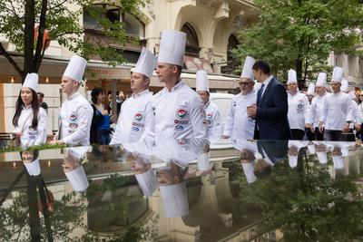 Cook procession in Budapest-stock-photo