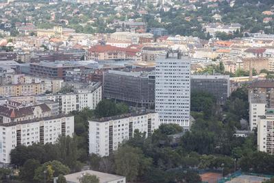 Stair running competition in MOL Campus tower in Budapest-stock-foto