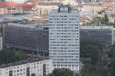 Stair running competition in MOL Campus tower in Budapest-stock-foto