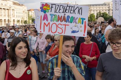 Student protest in Budapest-stock-foto