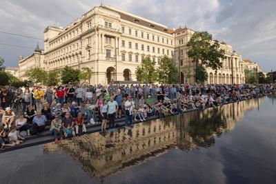 Student protest in Budapest-stock-foto
