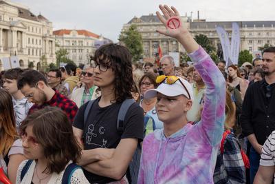 Student protest in Budapest-stock-foto