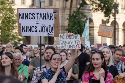 Student protest in Budapest-stock-foto