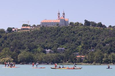 Balaton Cross Paddling in Hungary-stock-foto