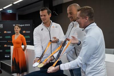 Balazs Nemeth, Adam Schmidt and Balazs Baji (HUN)-stock-foto