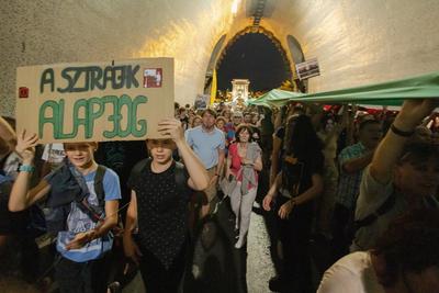 Education protest in Budapest-stock-foto