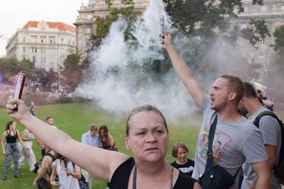 Education protest in Budapest-stock-foto