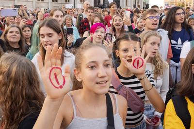 Education protest in Budapest-stock-photo