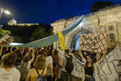 Education protest in Budapest-stock-foto