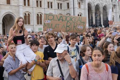 Education protest in Budapest-stock-foto