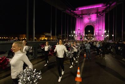 Pink light painting for breast cancer awareness-stock-photo