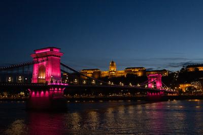 Pink light painting for breast cancer awareness-stock-photo