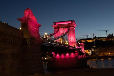 Pink light painting for breast cancer awareness-stock-photo
