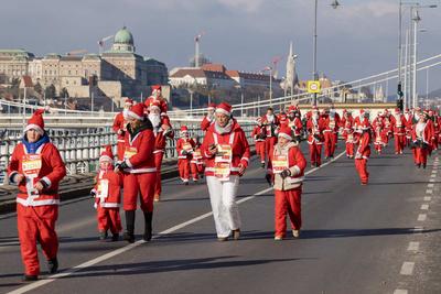 Santa Run in Budapest-stock-photo