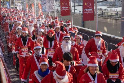 Santa Run in Budapest-stock-photo