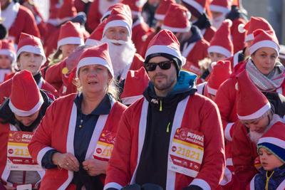 Santa Run in Budapest-stock-photo