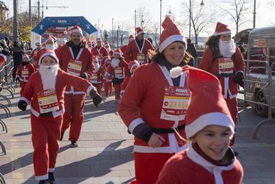 Santa Run in Budapest-stock-photo