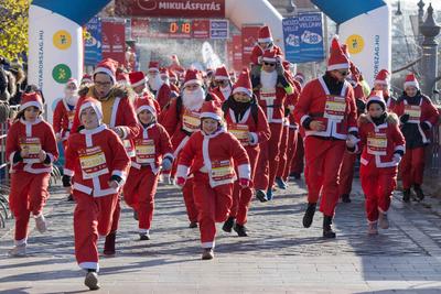 Santa Run in Budapest-stock-photo