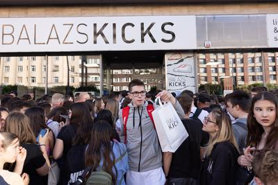 Sneaker crowd in Budapest-stock-photo