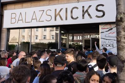 Sneaker crowd in Budapest-stock-photo