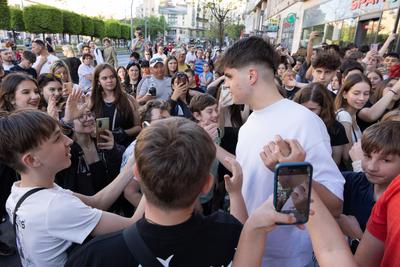 Sneaker crowd in Budapest-stock-photo