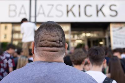 Sneaker crowd in Budapest-stock-photo