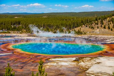 Grand Prismatic Spring in Yellowstone National Park-stock-photo