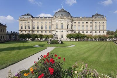 Residenz, Baroque Palace, built by Balthasar Neumann, Hofgarten Park, UNESCO World Heritage Site, Wurzburg, Franconia, Bavaria, Germany, Europe-stock-photo