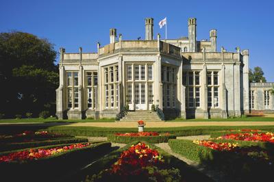 The exterior of a Stately Home. Highcliffe Castle, Dorset-stock-photo