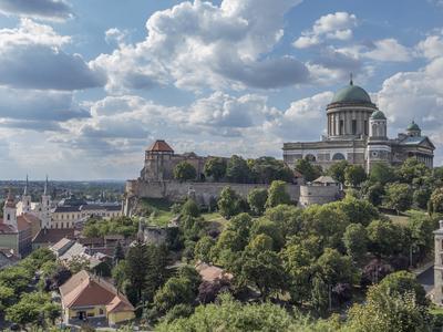 Castle & Basilica, Esztergom, Danube bend, Hungary-stock-photo