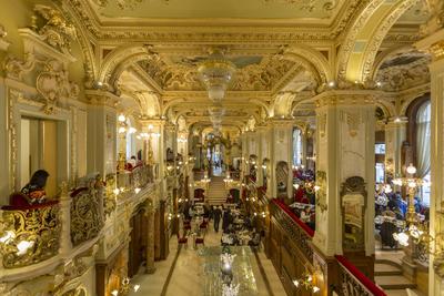 Ornate interior of New York CafÃ©, Budapest, Hungary, Europe-stock-photo