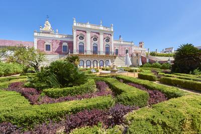 Entrance to Estoi Palace, in the Algarve, Portugal.-stock-photo