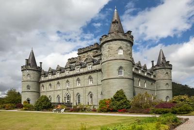 Inveraray Castle and Garden, Clan Campbell Seat, Argyll, Scotland, UK-stock-photo