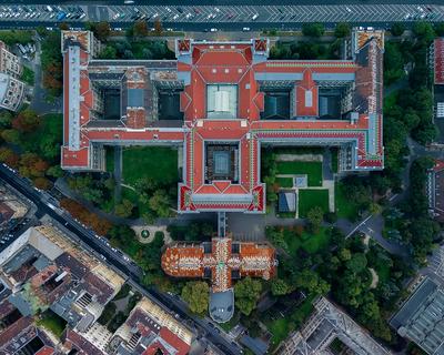 Aerial photo of Budapest University of Technology and Economics-stock-photo