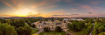 Aerial photo of Szechenyi thermal bath, Budapest, Hungary-stock-photo