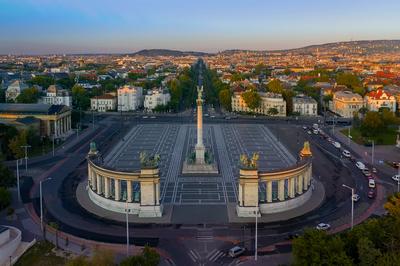 Millenium Monument, Heroes Square, Budapest-stock-photo