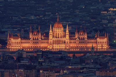 Parliament building at the bank of Danube river, Budapest, Hungary-stock-foto