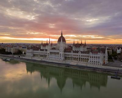 Parliament building at the bank of Danube river, Budapest, Hungary-stock-photo