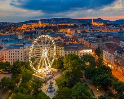 Aerial view of downtown Budapest, Hungary-stock-foto