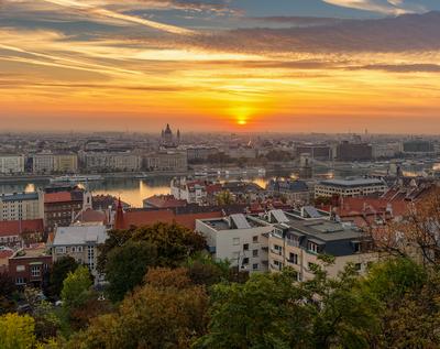 Budapest morning cityscape-stock-foto