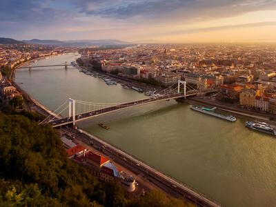 Budapest morning cityscape-stock-foto