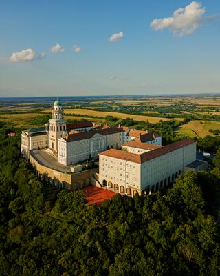 Pannonhalama Benedictine abbey.-stock-photo