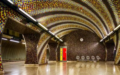 Gellert square metro station.-stock-photo