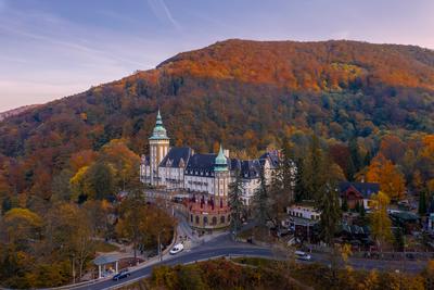 Autumn landscape of Lillafured, Hungary-stock-photo