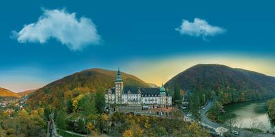 Autumn landscape of Lillafured, Hungary-stock-photo