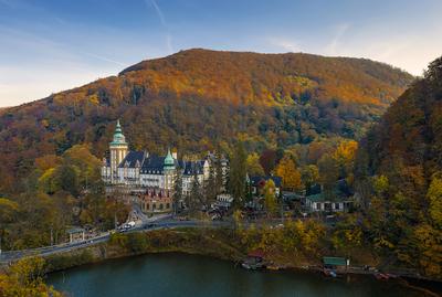 Autumn landscape of Lillafured, Hungary-stock-photo