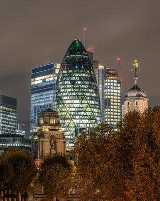 London Cityscape about the bank of Thames river.-stock-photo