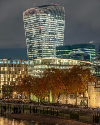 London Cityscape about the bank of Thames river.-stock-photo